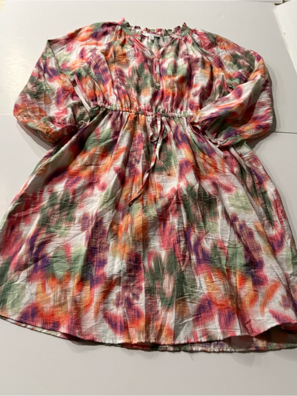 Time and Tru Multicolor Watercolor Print womens Dress size medium